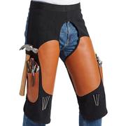 demaxiyad Delantal de mariscal ferrant - Pantalones de protección con rodillas,Correas ajustables de cuero artificial delantal de soldador | para, trabajos agrícolas, soldadura, bricolaje