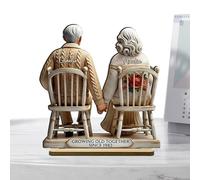 demaxiyad - Figura de pareja envejecer conjunto - Esculturas de madera envejecer lado a lado - simbólico de amor eterno de madera para esposa marido, amiga o madre