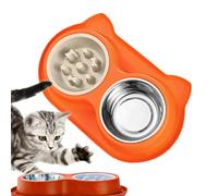 demaxiyad Lento para Perros, contenedor de Alimentos, para Perros y Gatos, alimentación Lenta, tapete Antideslizante, extraíble, Doble para Cachorros y Gatos pequeños y