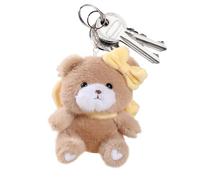 demaxiyad Llavero de animal de peluche, dije de oso de lazo y accesorios para bolso, bonito llavero de animal de peluche, colgante de bolsa de oso de peluche, accesorios suaves para niñas y niños