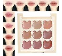 Demaxiyad Paleta de brillo de labios maquillaje | 9 sombras de maquillaje para mujeres - Acabado aterciopelado ligero, tamaño compacto para transporte, escuela, citas y eventos