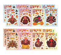 demaxiyad Sticker de Turquía,Pegatinas de Turquía,Calcomanías scrapbook de Acción de Gracias | Pegatinas artesanales de Acción de Gracias, 16 hojas para, crea tus propias pegatinas,
