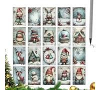 demaxiyad Tarjetas postales de Navidad, 20 piezas de recuerdos de temática de nieve, postal vintage de animales enanos, para celebración, , colección de manualidades, deseos de invierno