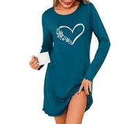 Demegimi Camisones Mujer Invierno de Algodón Camison Manga Larga Camison Algodon Tallas Grandes