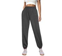 Demegimi Pantalones Deportivos Mujer Pantalones de Jogger de Cintura de Algodón Cintura Alta Largos para Gimnasio Deportes Correr Jogging