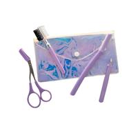 Demeliss Beauty - Kit de cejas perfectas, cepillo 2 en 1 - Tijeras peine - Pinza para depilar - Afeitadora - Bolsa - Mirada sublimada