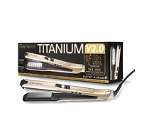 Demeliss - Plancha de vapor Titanium V2.0 - Placas flotantes finas, ligeras y ergonómicas - Vapor ultra potente - Plancha de vapor 2 en 1 alisador y rizador - todo tipo de cabello