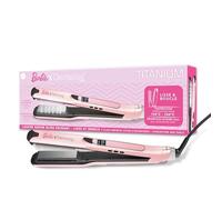 Demeliss - Plancha de vapor Titanium V2.0 - Planchas flotantes finas, ligeras y ergonómicas, ultra potente, ajustable, plancha de vapor 2 en 1 alisador y rizador - todo tipo de cabello - rosa