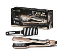 Demeliss Saint Algue - Estuche alisador de vapor Titanium SMOOTH RITUAL - Incluye cepillo desenredante ventilado - alisado de alto rendimiento, hidratación intensa - para todo tipo de cabello