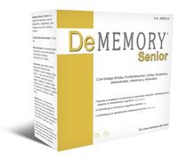 DeMemory Senior - 20 Viales Bebibles con Ginkgo Biloba, Fosfatidilcolina, Fosfatidilserina, Vitamina B5 y Zinc - Complemento Alimenticio para el Funcionamiento Normal del Cerebro en personas mayores