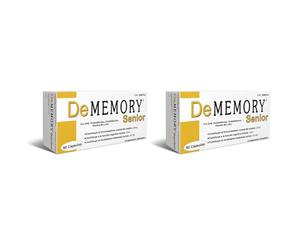 DeMemory Senior 60 Cápsulas - Pack de 2 Unidades - Tratamiento para 4 meses - Contribuye al Funcionamiento Normal del Cerebro en Personas Mayores - con DHA, Fosfolípidos, Vitamina B5 y Zinc