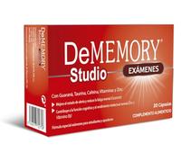 DeMemory Studio Exámenes - 20 Cápsulas con Guaraná, Cafeína, Taurina, Vitaminas y Zinc - Energía, Concentración y Agilidad Mental para Estudiantes y Opositores - Complemento Alimenticio Natural