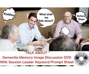 DEMENTIA ALZHEIMERS GROUP THERAPY MEMORIES "TALK ABOUT" DVD & GUESS WHAT PROMPT BOOKLET