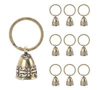 Demeras 10 Uds. Campanas de Cobre Puro Pulidas a Mano Pequeñas Campanas Vintage para Manualidades Decorativas Navideñas con Cuerda de Yute de 10M