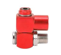 Demeras Accesorios para Manguera de Aire Giratorios de 360 grados con Presión Optimizada para Herramientas y Sistemas Neumáticos Aluminio Anodizado Rojo Paquete de 2