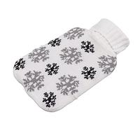 Demeras Bolsa de Agua Caliente, Botella de Agua Caliente Exterior con Textura de Labios a Prueba de Salpicaduras 2000ML para el Cuello(Copo de Nieve)