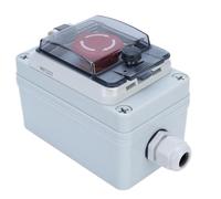 Demeras Botón de Parada de Emergencia 1NO 1NC IP67 Caja de Interruptor de Botón Pulsador Retardante de Llama con Carcasa de Plástico ABS Impermeable para Aplicaciones Eléctricas