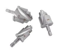 Demeras Broca para Elevación de Tuberías, Acero 40Cr Recubierto con Vástago Hexagonal de 1/4", 15-19 Mm, 18-24 Mm, 24-31, Escariador Graduado, Diseño de Límite en Espiral para Tuberías de PVC PPR