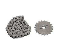 Demeras Cadena de Motocicleta, Piñón de Motocicleta 19T Cadena de 60 Eslabones de Alta Tenacidad Orificio de 17 Mm Resistente Al Desgaste para Go Kart