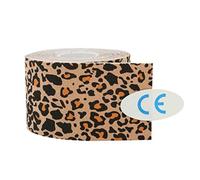 Demeras Cinta Muscular Cinta Deportiva Lesión por tensión Cinta Muscular Vendaje de algodón Elástico Impermeable para Ejercicio Recuperación de Lesiones Deportivas 5 x 500 cm(Estampado de Leopardo)