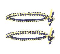 Demeras Collares con Clase, Conjunto de Collar de Cinta de Accesorios Trenzados Dobles, Conjunto de Collar de Fotos, Bandas Elásticas para Hombres y Mujeres (oro azul)