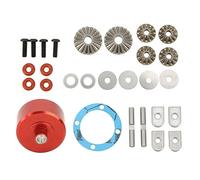 Demeras Conjunto de Diferencial Delantero y Trasero de Aluminio Ligero de Repuesto para Piezas de Vehículos de Control Remoto 1/7 1/8 (Rojo)