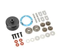 Demeras Conjunto de Diferencial Delantero y Trasero de Aluminio Ligero de Repuesto para Piezas de Vehículos de Control Remoto 1/7 1/8 (Negro)