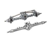 Demeras Conjunto de Eje Trasero Delantero de Oruga RC Reforzado con Aleación de Aluminio para SCX10 II Currie RockJock Versión Mejorada, Color Ti, Mecanizado CNC, para Coche Trepador de Control