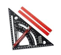 Demeras Cuadrado de Viga, Robusto Portátil de 7 Pulgadas, Cuadrado Combinado a Prueba de Herrumbre, ángulo de 80°, Escala Transparente para Cortar Madera, Decoración del Hogar (Métrico 16CM)