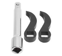 Demeras Herramienta de Cabezal Adaptador de Palanca, Vástago de 1/2 Pulgada, Juego de 3 Piezas, Barra de Palanca Portátil, Cabezal Adaptador de Llave Multiusos con Varilla de Extensión para