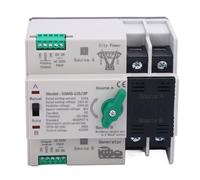 Demeras Interruptor de Transferencia de Energía Dual, Contactos Plateados Ignífugos 125A 2P Caja Aislada Interruptor Automático Resistente Al Calor para Fábrica