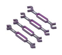Demeras Juego de Herramientas de Reparación de Aluminio de 4 Piezas de Llave Universal RC Premium para Vehículos RC Drones de 3,0 Mm a 6,0 Mm (Púrpura)
