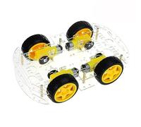 Demeras Kit de Chasis de Coche Robot Inteligente 4wd, 4 Motores CC de Desaceleración, Robot de Coche Inteligente, Chasis Grande para Entretenimiento