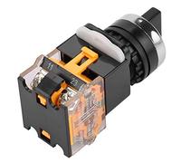 Demeras LA38-11X22 Interruptor Giratorio Momentáneo de 2 Posiciones Control de Reinicio Automático para Circuitos Eléctricos - Material Retardante de Llama de