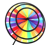 Molino de Viento de Triple Rueda Molinillo de Viento Molinete Molino de Viento para niños de Viento para Fiesta de jardín Decoración al Aire