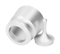 Demeras Receptor de café en Polvo, Preciso, Antimoscas, Aleación de Aluminio, Gran Capacidad, Ergonómico, Práctico Vaso Dosificador de café para Portafiltro de 53 Mm (Plata)