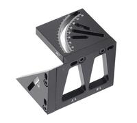 Demeras Regla de Medición de Múltiples ángulos 3D Cuadrado de Carpintero de Aleación de Aluminio Versátil para Carpintería 1 Pieza Negro