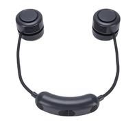 Demeras Ventilador de Cuello Portátil, Ventilador de Cuello Colgante, Diseño de Auriculares Plegable Silencioso, Tubo Flexible de 3 Velocidades para Oficina en Casa (Negra)