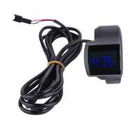 Demeras Voltímetro de Bicicleta eléctrica con Pantalla de Voltaje Digital y Cable de Alambre para Scooter Scooter eléctrico Negro