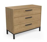Demeyere 271796 Cajonera de 3 cajones con diseño de Craft, Fabricado en Francia, Madera de Roble, marrón, L 90,7 x P 39,6 x H 74,60 cm