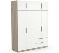Demeyere 391387 Vestidor con Armario Moderno 8 Puertas 5 estantes 2 cajones, Madera de ingeniería, Gris
