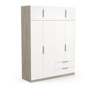 Demeyere 391387 Vestidor con Armario Moderno 8 Puertas 5 estantes 2 cajones, Madera de ingeniería, Gris