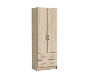 Demeyere Armario doble para dormitorio adulto, 61 x 169 x 41 cm, vestidor, cajón de almacenamiento, 55 x 11 x 31 cm, fabricado en Francia