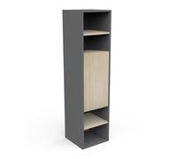Demeyere - Armario pequeño con 1 Puerta, 4 nichos y 3 estantes de Madera ecológica, Color Negro Mate y Roble Hamilton - Baño Gama Line - 30 x 125 x 30 cm, 30 x 120 x 30 cm