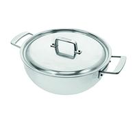 Demeyere Essential 5 - Cacerola con tapa de acero inoxidable de 5 capas de fácil cuidado para inducción y horno, 28 cm