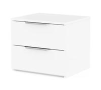 Demeyere - Mesita de Noche (2 cajones, tamaño Compacto y Ligero, 44 x 38 x 37 cm, 8 kg, Mesa de Noche pequeña, Ideal para Dormitorio Limpio y Moderno