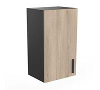 Demeyere Mueble Alto de Cocina, 1 Puerta, Origan, Fabricado en Francia, Madera de ingeniería, Kronberg/Negro Mate, L 40 x P 30 x H 70 cm