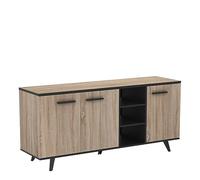 Demeyere Mueble Aparador Salón Comedor Estilo Industrial Color Roble y Negro 151x40x46