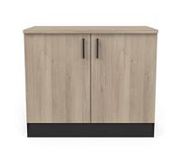 Demeyere Mueble bajo Cocina, 2 Puertas, Origan, Fabricado en Francia, Garantía de 2 años, Madera de ingeniería, Kronberg/Negro Mate, L 100 x P 60 x H 85 cm