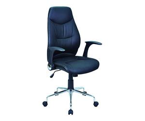 Demeyere MUEBLIX, Silla de Escritorio Ergonómica Negra, Sillon de Oficina o Despacho con Respaldo Reclinable con Ruedas, Sillas Escritorio Giratoria Estilo Moderno de Polipropileno, Color Negro